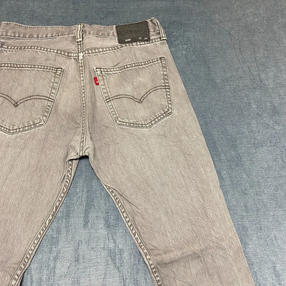 Levi's 508 Jeans Mens 32x30 Gray Denim Tapered Leg Medium Wash Everyday Wear